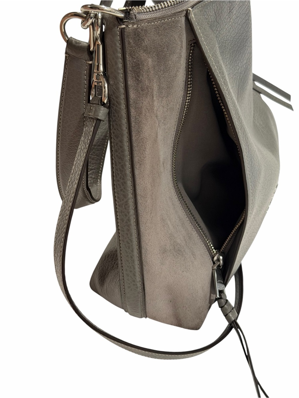 Coach F79995 Marlon Hobo Heather Gray Leather/Suede 2/Way Shoulder Bag - Picture 9 of 15
